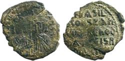 Ancient Coins - Basil I & Constantine AE26 Follis