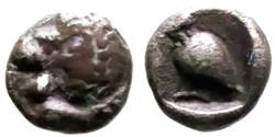 Ancient Coins - Ionia, Miletos AR Tetartemorion.  Lion / Eagle