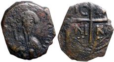 Ancient Coins - Principality of Antioch. Tancred. Regent AE20 Follis. Cross