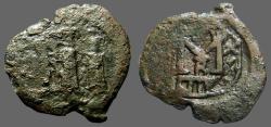 Ancient Coins - Heraclius AE21 follis, Heraclius, Heraclius Constantine, Empress Martina.