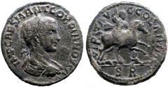 Ancient Coins - Gordian III AE33 Pisidia, Antioch. Gordian on horseback spearing soldier