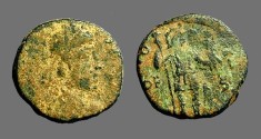 Ancient Coins - Honorius AE3 (14mm) VRBS ROMA FELIX S#4257.  Antioch, Turkey 