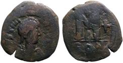 Ancient Coins - Justin I AE32 follis. Constantinople