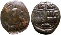 Ancient Coins - Anonymous follis attribt to Romanus III AE31 class B.  Christ / Cross on steps