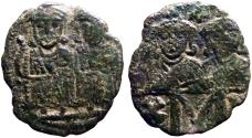 Ancient Coins - Leo IV and Constantine VI AE20 Follis. Syracuse