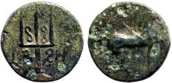 Ancient Coins - Caria, Mylasa AE12 Horse / Trident