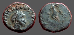 Ancient Coins - Arcadius AE4 Victory advancing left w. captive.  Antioch, Turkey.  