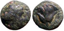 Ancient Coins - Islands off Caria, Rhodes AE10 Nymph Rhodos / Rose