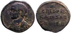 Ancient Coins - Crispus AE17 Follis. CRISPVS CAESAR SMANTB.  Antioch