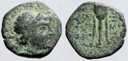 Ancient Coins - Seleukid Kingdon. Antiochos II  Theos AE14 Apollo / Tripod altar of Apollo
