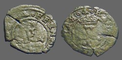 World Coins - Fernando V & Isabella, 18mm billon Blanca. 1474-1504 AD.