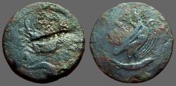 Ancient Coins - Sicily. Akragas. AE27 Hemilitron.  Eagle w. snake / Crab