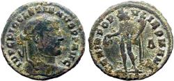 Ancient Coins - Diocletian AE26 Follis. Genius sacraficing w. patera.  Siscia