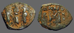 Ancient Coins - Heraclius AE follis, Heraclius, Heraclius Constantine, Empress Martina.