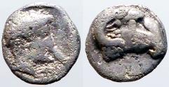 Ancient Coins - Troas, Kebren AR7 Obol. Apollo / Ram