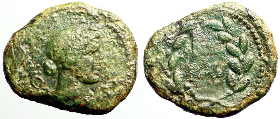 Ancient Coins - Time of Marc Antony AE24 Thessalonika.  Agonothesia