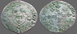World Coins - France. Henry II AR26 Douzain aux croissants  1551.