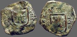 World Coins - Philip III AE26 8 Maravedis, Castille & Leon, Lion & Castle 1618.   Madrid Mint.