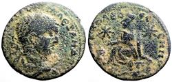 Ancient Coins - Severus Alexander AE27 Edessa, Mesopotamia.  Tyche seated on rocks