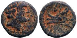 Ancient Coins - Phoenicia, Arados AE16 Zeus / Galley Prow