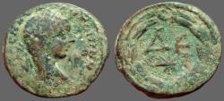 Ancient Coins - Elagabalus AE22 ΔΕ within wreath.  Antioch