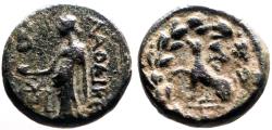 Ancient Coins - Phrygia, Laodicea ad Lycum. Pseudo-autonomous AE14 Aphrodite / Wolf