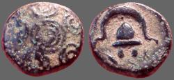 Ancient Coins - Macedonia, Philip III AE15 1/2 unit.  Shield / Helmet