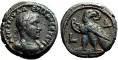 Ancient Coins - Valerian I billon Tetradrachm.  Eagle. Alexandria, Egypt