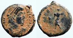 Ancient Coins - Constantius II AE3 Emperor stg w. inverted spear