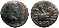 Ancient Coins - Elagabalus AE18 Thrace, Coela. Galley w. cornucopia