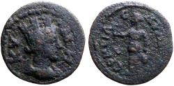Ancient Coins - Aeolis, Kyme AE17 Pseudo-autonomous. Tyche / Isis
