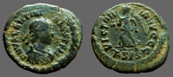 Ancient Coins - Valentinian II AE4 Victory advancing, Siscia mint.