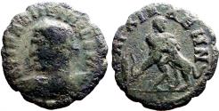 Ancient Coins - Maximinus I Thrax AE18 Anchialus, Thrace. Herakles wrestling the Nemean Lion