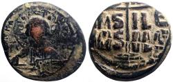 Ancient Coins - Romanus III AE30 Follis Anonymous class B.  Christ / Cross on steps