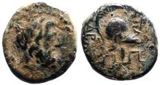 Ancient Coins - Apameia, Phrygia AE12 Zeus / Corinthian helmet