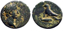 Ancient Coins - Antoninus Pius AE17 Cilicia, Hieropolis-Kastabala. Eagle on club