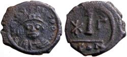 Ancient Coins - Maurice Tiberius AE16 Decanummium. Constantinople
