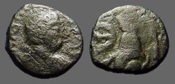 Ancient Coins -   Justin I AE Pentanummium, Tyche of Antioch in shrine, Antioch.