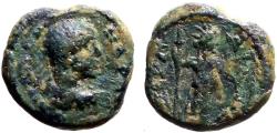 Ancient Coins - Caracalla AE12 Perge, Pamphylia. radiate Artemis w. long torch & bow