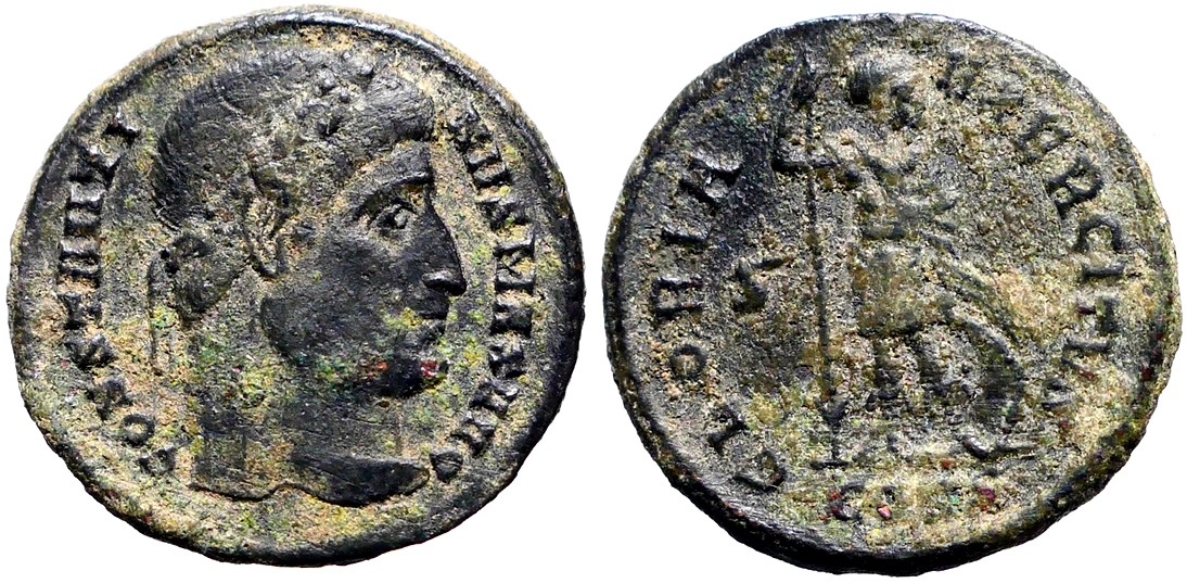 Constantine the Great AE18 Gloria Exercitvs. Constantinople