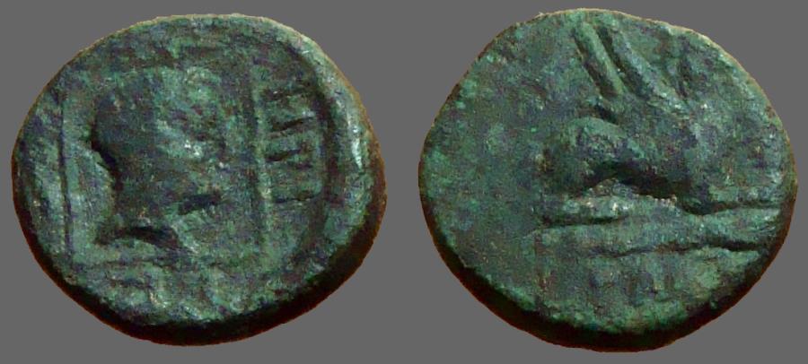 Abdera, Thrace AE14 Hd in sqaure / Griffin seated rt | Greek Coins