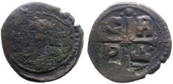 Ancient Coins - Anonymous follis attributed to Romanus IV AE27 Follis. Christ / Ornamented Cross