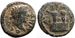 Ancient Coins - Caria, Attuda AE18 Pseudo-autonomous issue. Demos / Altar w. 2 Columns