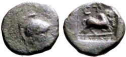 Ancient Coins - Phrygia, Kibyra AE12 Bull butting right