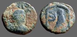 Ancient Coins - Justin I AE Pentanummium, Tyche of Antioch in shrine, Antioch. 