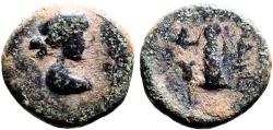 Ancient Coins - Phrygia, Laodicea AE14 bust of Aphrodite / Aphrodite holding dove