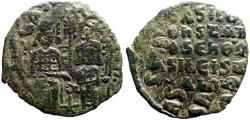 Ancient Coins - Basil I the Macedonian & Constantine AE27 follis. Constantinople