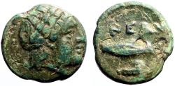 Ancient Coins - Aeolis, Neandria AE10 Apollo / Seed