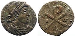 Ancient Coins - Constantius II AE23 Follis. Chi Rho.  Trier