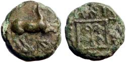 Ancient Coins - Thrace, Maroneia AE13 Horse / Grapes in square